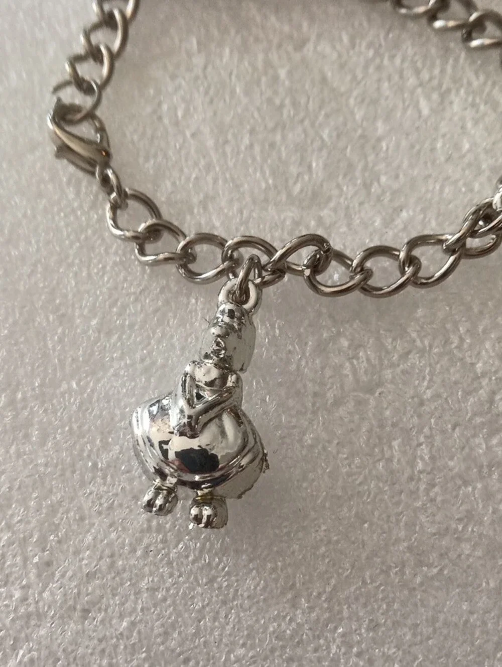 Silver Tone Characters Charm Bracelet